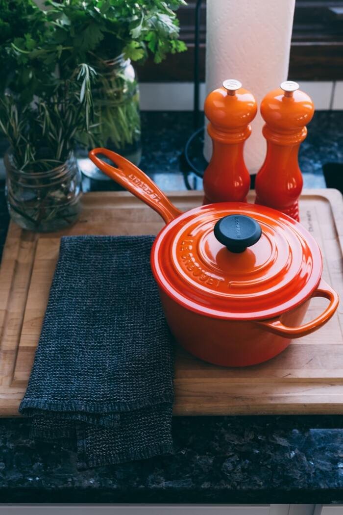 セット配可能！LE CREUSET オレンジ 片手鍋 18 フランス製