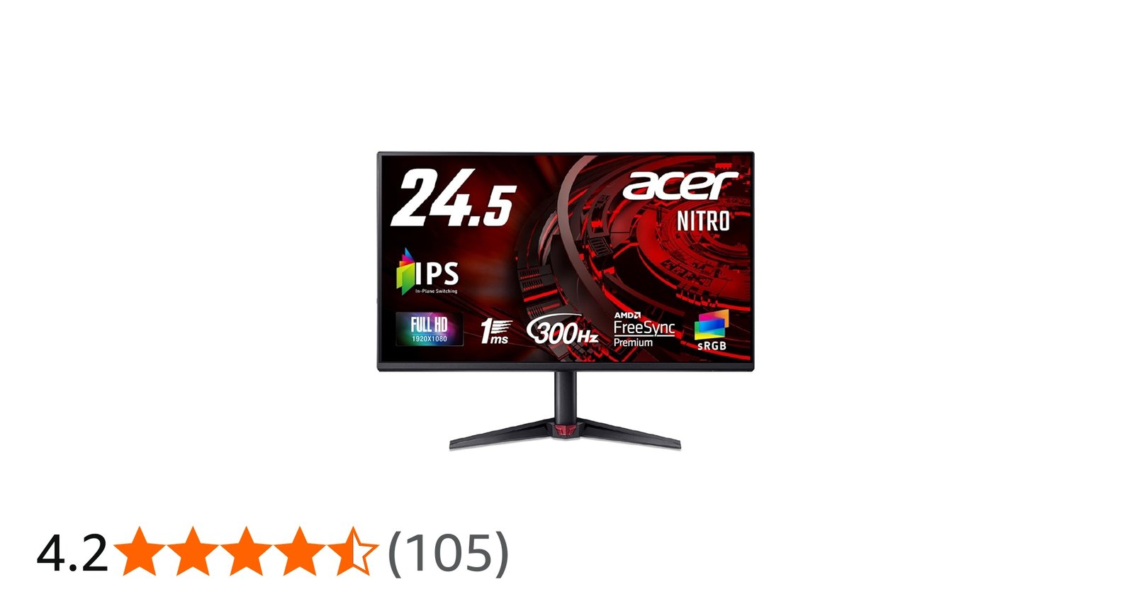 Acer Nitro VG250Q 24.5インチ FHD IPS 300Hz Amazon.co.jp: Acer