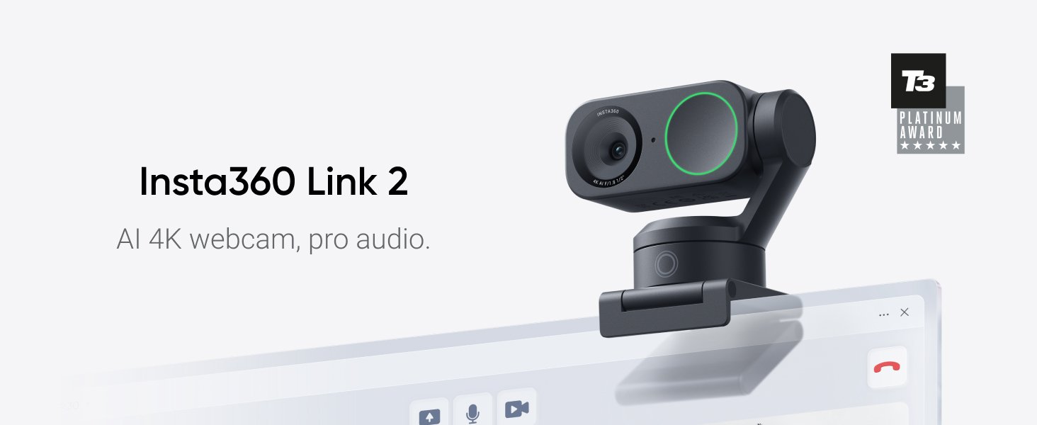 Amazon.com: Insta360 Link 2 - PTZ 4K Webcam for PC/Mac, 1/2