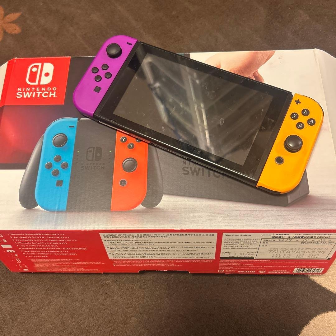ス*ル様 Nintendo Switch 本体 紫オレンジ Joy-Con Nintendo Switch Joy-Con (L)/(R) Neon Purple/Orange | GameStop